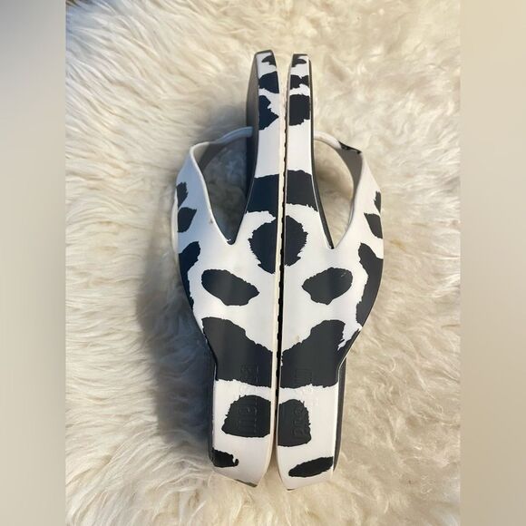 Melissa Brave Flip Flops Cow Print Black White 10 - Picture 6 of 10